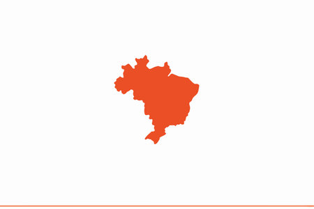 Minimalist Brazil map on white backgroundのイラスト素材