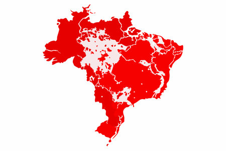 Minimalist Brazil map on white backgroundのイラスト素材
