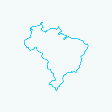 Minimalist Brazil map on white backgroundのイラスト素材