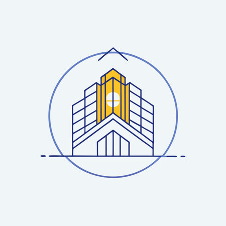 Minimalist Construction  logo on white backgroundのイラスト素材