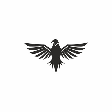 Minimalist eagle logo on white backgroundのイラスト素材