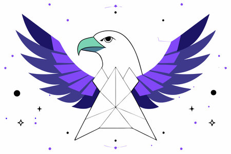 Minimalist eagle logo on white backgroundのイラスト素材