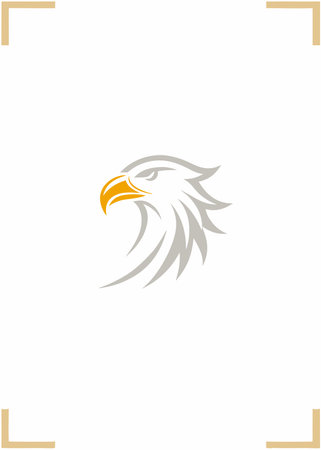 Minimalist eagle logo on white backgroundのイラスト素材