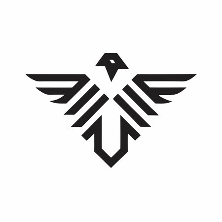 Minimalist eagle logo on white backgroundのイラスト素材