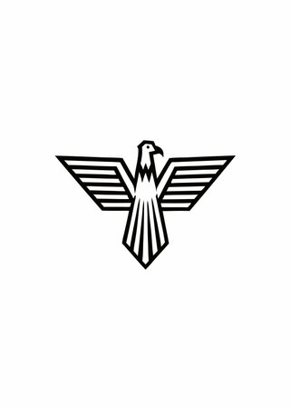 Minimalist eagle logo on white backgroundのイラスト素材