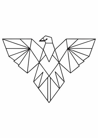 Minimalist eagle logo on white backgroundのイラスト素材
