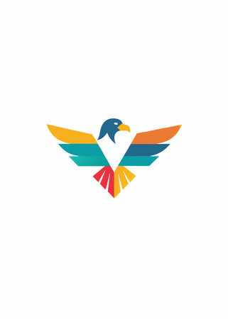 Minimalist eagle logo on white backgroundのイラスト素材