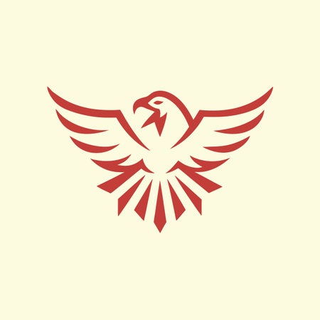 Minimalist eagle logo on white backgroundのイラスト素材