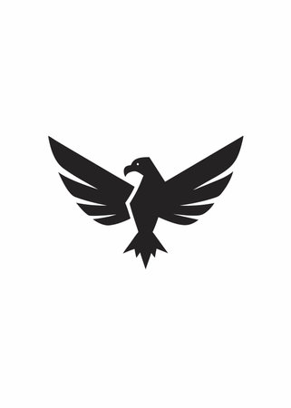 Minimalist eagle logo on white backgroundのイラスト素材