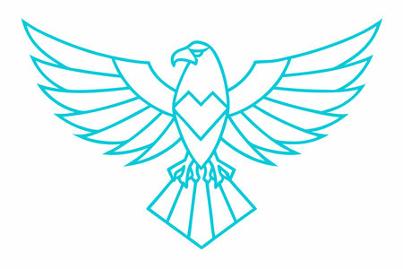 Minimalist eagle logo on white backgroundのイラスト素材