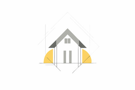 Minimalist Construction  logo on white backgroundのイラスト素材