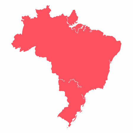 Minimalist Brazil map on white backgroundのイラスト素材