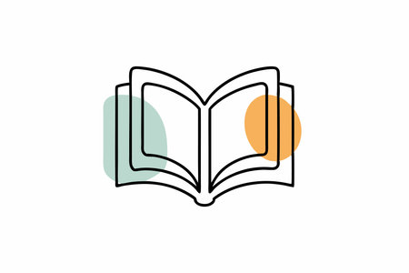 Minimalist book logo on white backgroundのイラスト素材