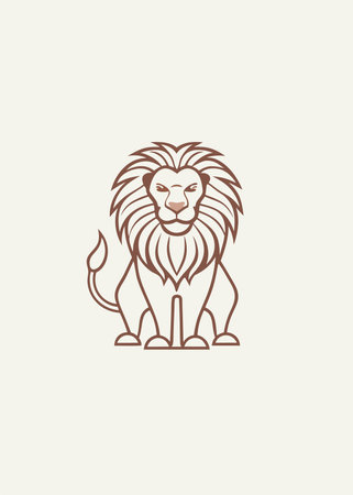 Minimalist lion logo on white backgroundのイラスト素材