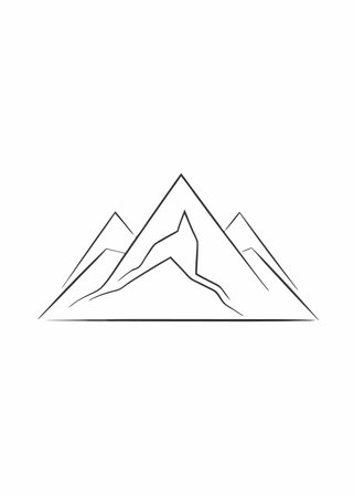 Minimalist Mountain logo on white backgroundのイラスト素材