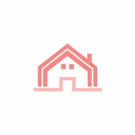 Minimalist Real Estate logo on white backgroundのイラスト素材