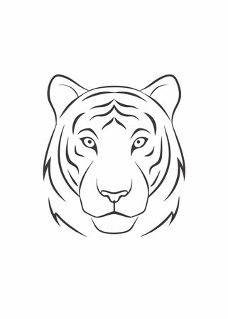 Minimalist tiger logo on white backgroundのイラスト素材