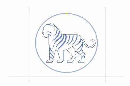 Minimalist tiger logo on white backgroundのイラスト素材