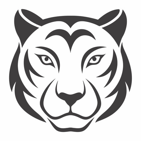 Minimalist tiger logo on white backgroundのイラスト素材
