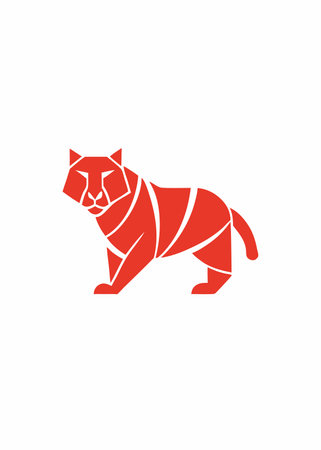 Minimalist tiger logo on white backgroundのイラスト素材