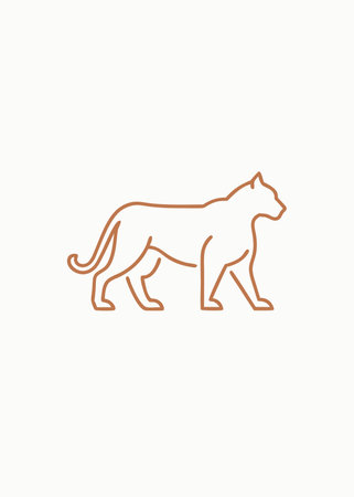 Minimalist tiger logo on white backgroundのイラスト素材