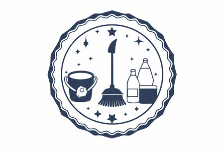 Cleaning logo vector on white backgroundのイラスト素材