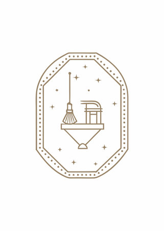 Cleaning logo vector on white backgroundのイラスト素材