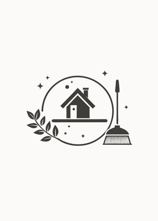 Cleaning logo vector on white backgroundのイラスト素材