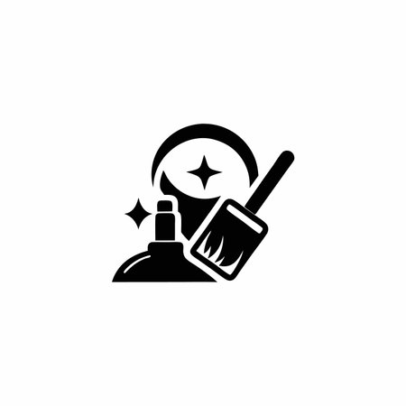 Cleaning logo vector on white backgroundのイラスト素材