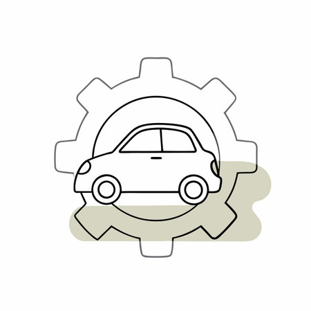 Minimalist Automotive Service logo on white backgroundのイラスト素材