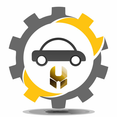Minimalist Automotive Service logo on white backgroundのイラスト素材