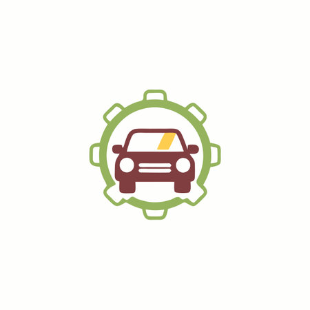Minimalist Automotive Service logo on white backgroundのイラスト素材