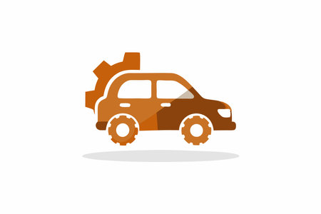 Minimalist Automotive Service logo on white backgroundのイラスト素材
