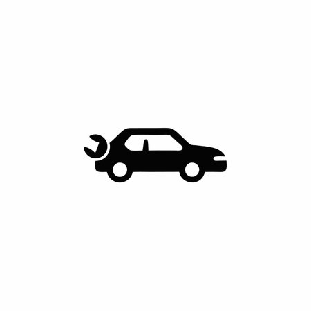 Minimalist Automotive Service logo on white backgroundのイラスト素材