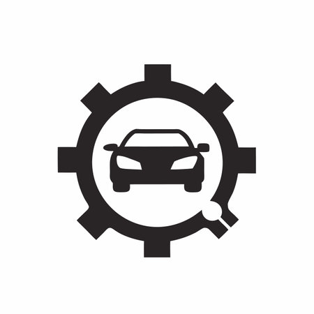 Minimalist Automotive Service logo on white backgroundのイラスト素材
