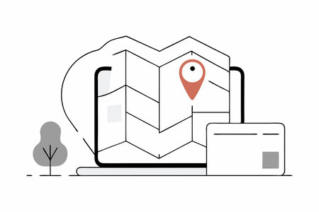 Minimalist location illustration on white backgroundのイラスト素材