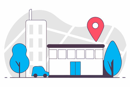 Minimalist location illustration on white backgroundのイラスト素材