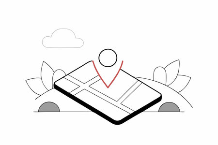 Minimalist location illustration on white backgroundのイラスト素材