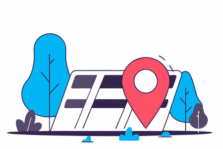 Minimalist location illustration on white backgroundのイラスト素材