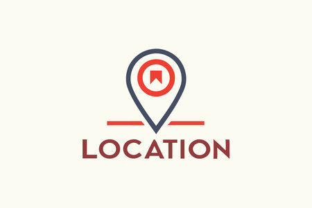 Minimalist location logo on white backgroundのイラスト素材