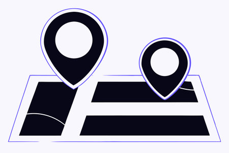 Minimalist location illustration on white backgroundのイラスト素材