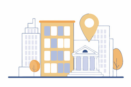 Minimalist location illustration on white backgroundのイラスト素材