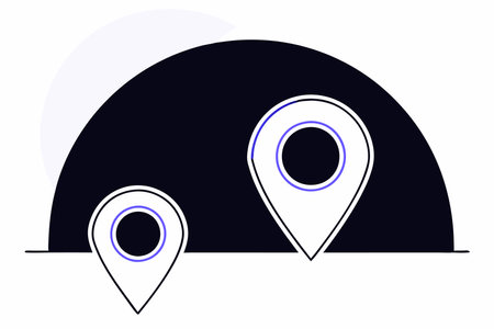 Minimalist location illustration on white backgroundのイラスト素材