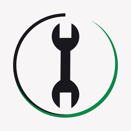 Minimalist Repair logo on white backgroundのイラスト素材