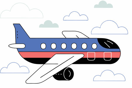 Airplane illustration vector on white backgroundのイラスト素材