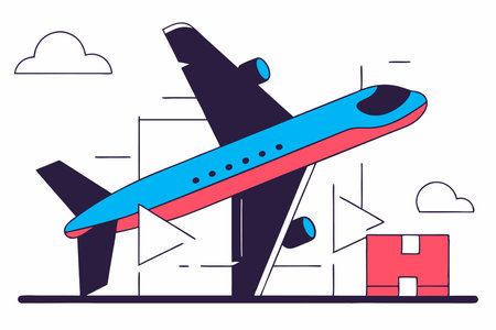 Airplane illustration vector on white backgroundのイラスト素材