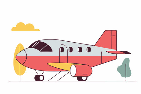 Airplane illustration vector on white backgroundのイラスト素材