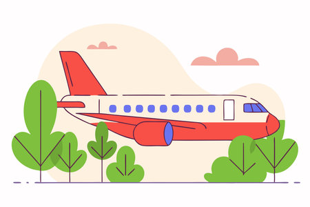 Airplane illustration vector on white backgroundのイラスト素材