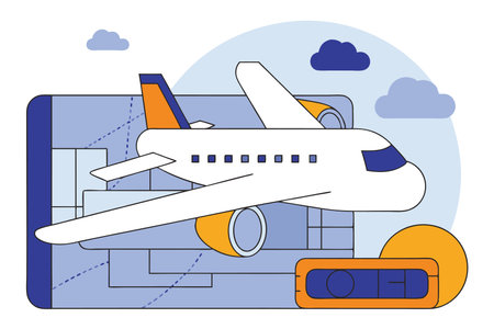 Airplane illustration vector on white backgroundのイラスト素材