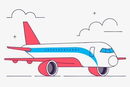 Airplane illustration vector on white backgroundのイラスト素材